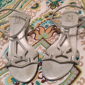 Silver wedge sandals